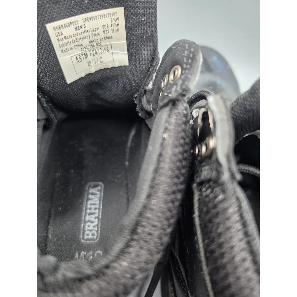 Brahma Men's 8.5 M Black Leather Steel Toe Work Boots MNBR46DP003